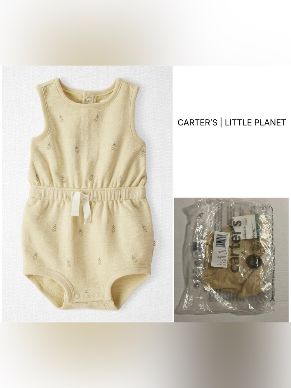 CARTER’S LITTLE PLANET - NB - NWT - INFANT GIRLS PINEAPPLE ROMPER